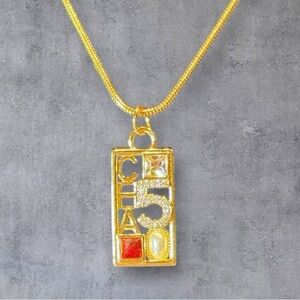 Upcycled Charm Elegant Gold Pendant Necklace